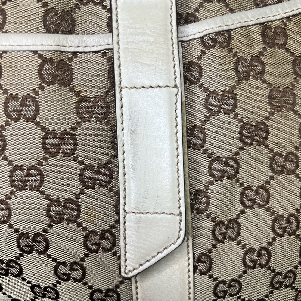 Gucci GG Canvas Tote Shoulder Leather Khaki Beige 153238 with original dust bag - Picture 6 of 13